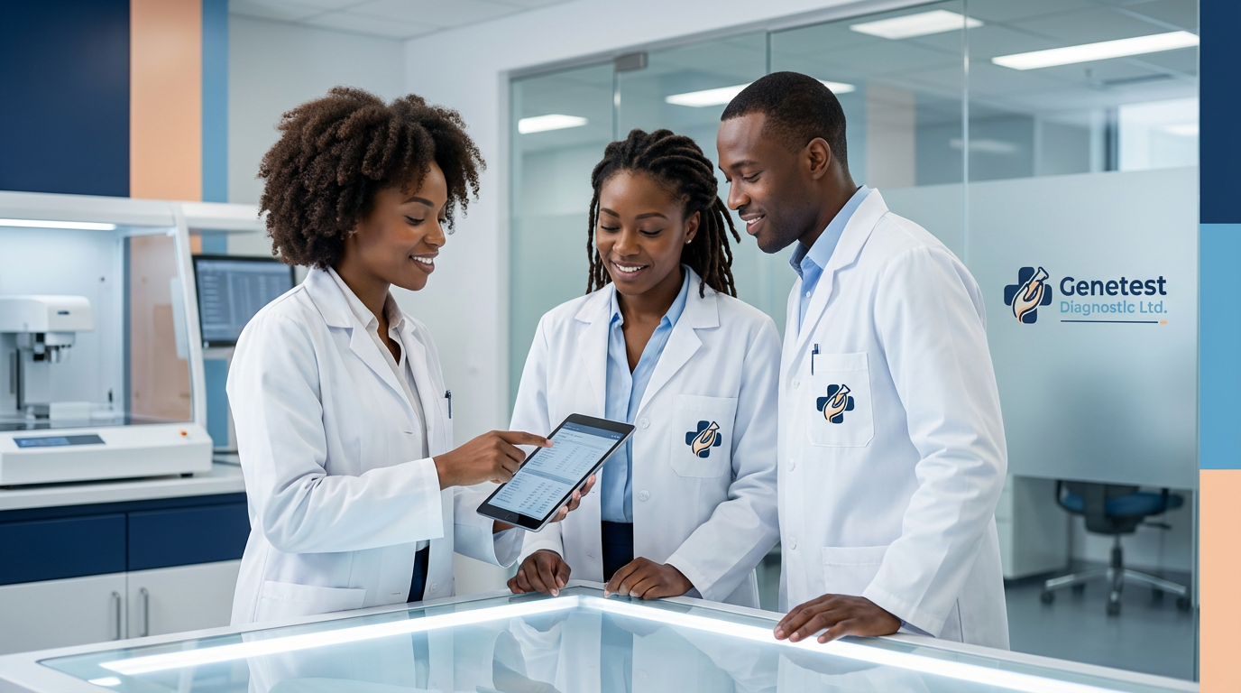 Healthcare team collaborating in a modern medical facility